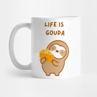 Life is Good Gouda Cheese Sloth Mug